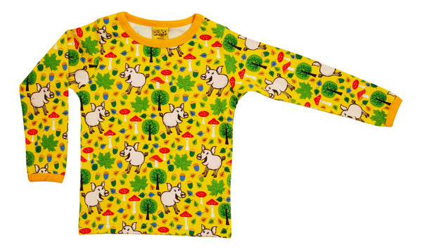 Duns LS Lap neck Suit, Pigs and Acorns Lemon Chrome Citrus Yellow Taping