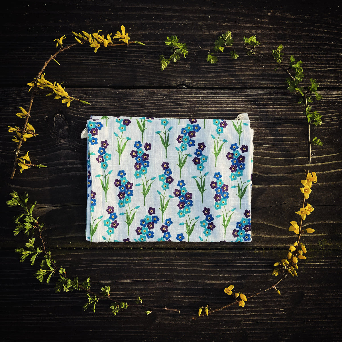 Duns Sweden Kitchen Towel Forget-me-nots - Theedoek Vergeetmijnietjes