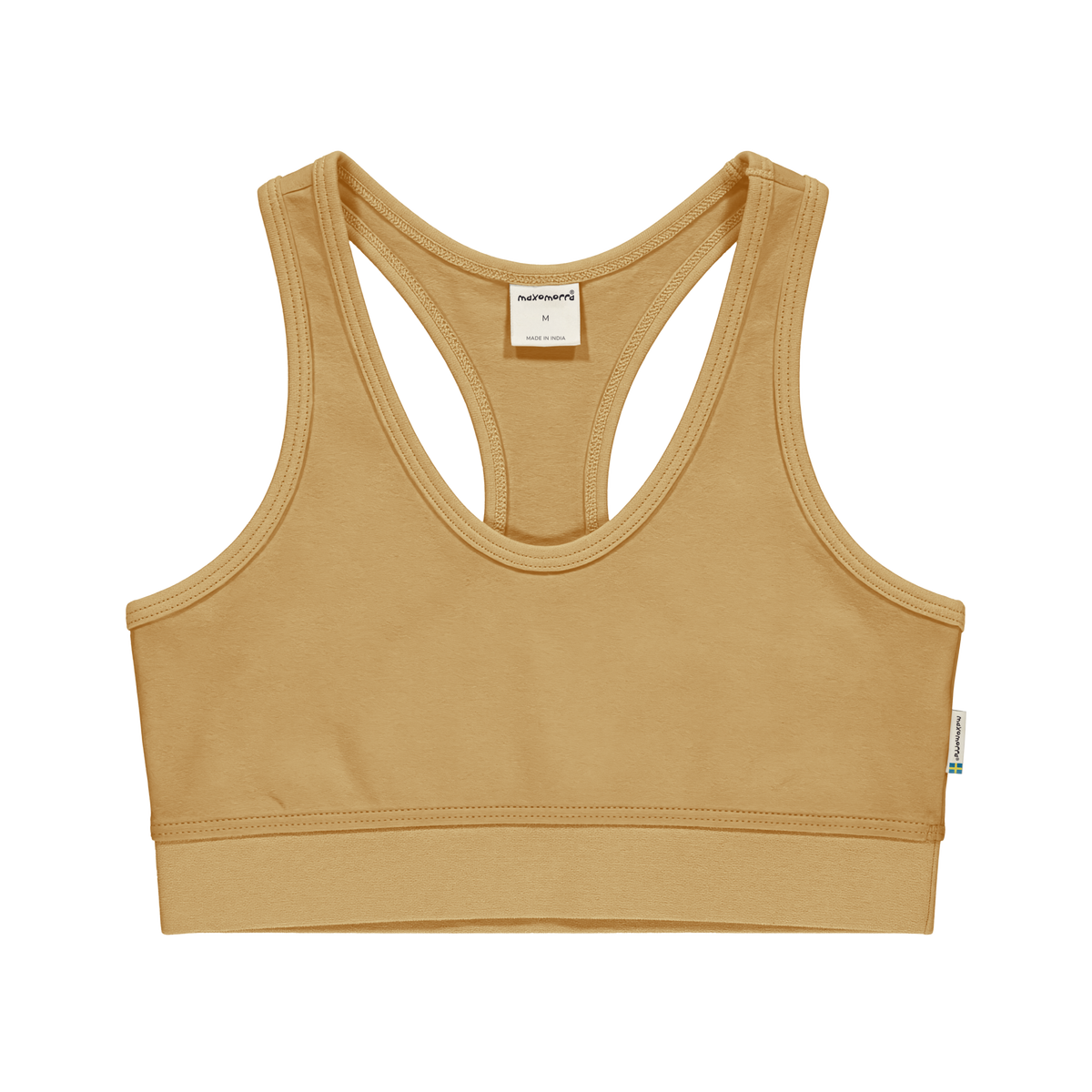 Maxomorra - Top Comfort Woman Solid MUSTARD - Dames Topje Effen Mosterd Geel