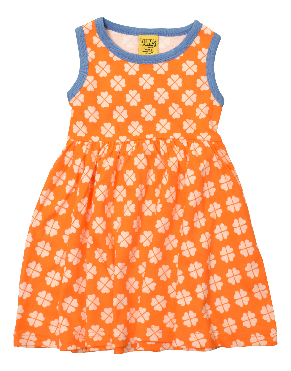 Duns Sweden - Sleeveless Gatherdress  - Mouwloze Zwierjurk Clover Vibrant Orange