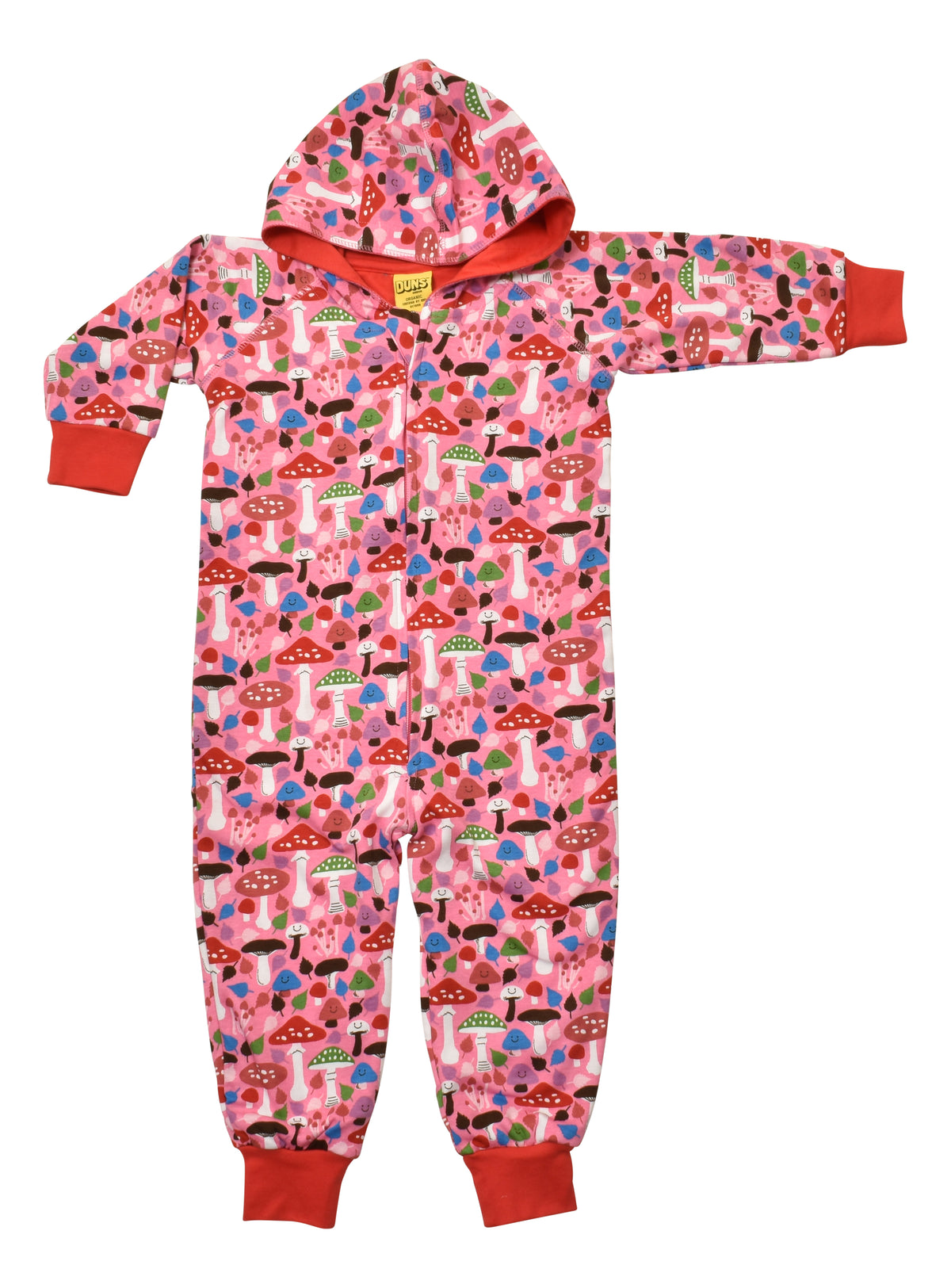 Duns Sweden - Onesie - Hooded Suit Mushrooms Pink