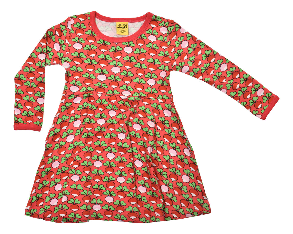 Duns Sweden - Longsleeve Skaterdress Multi Radish Rouge Red