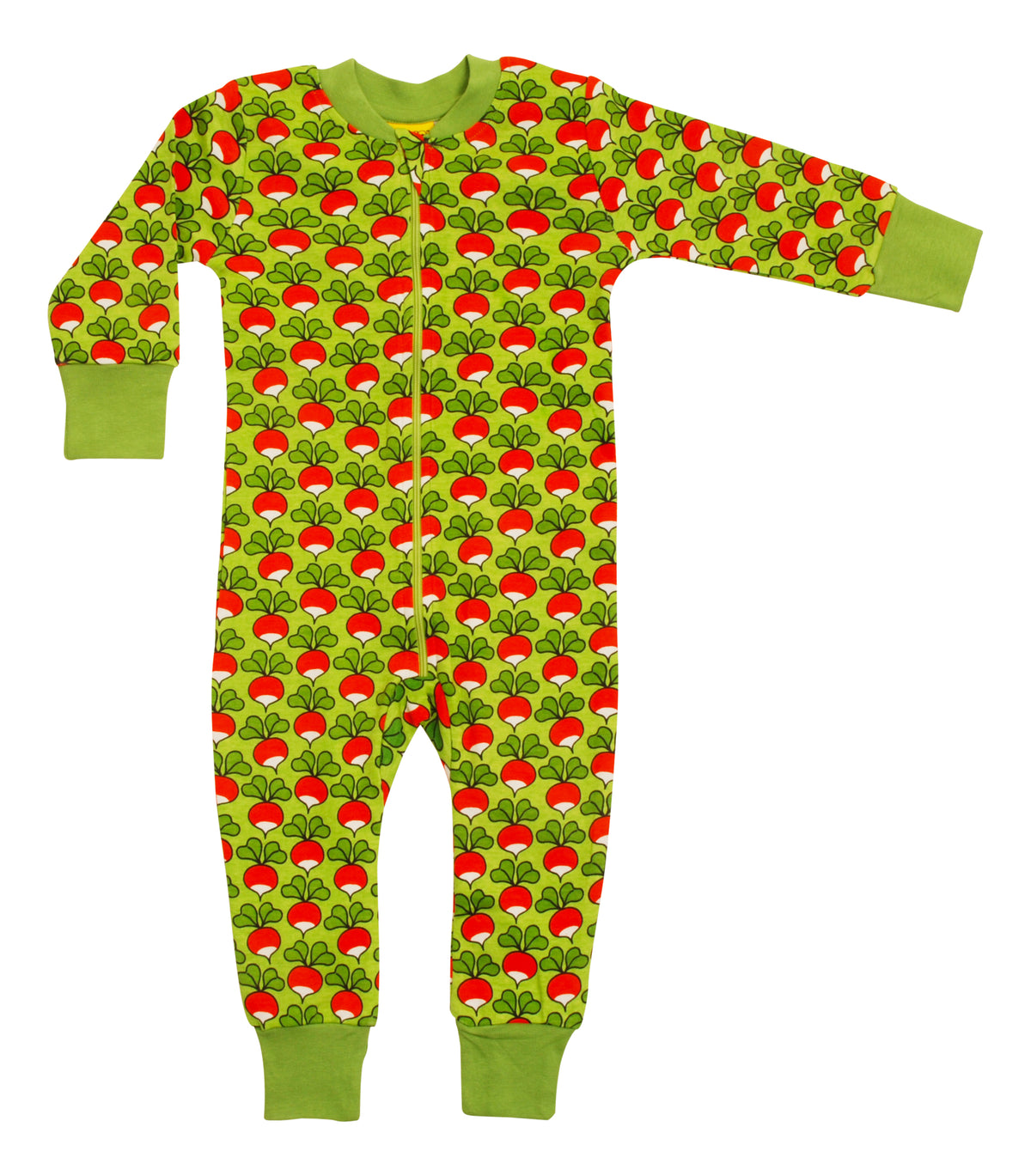 Duns Sweden - Zipsuit Slaappak Radishes Bright Lime Green