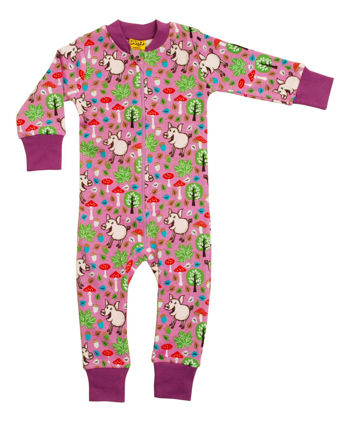 Duns Sweden - Zipsuit Slaappak Pigs &amp; Acrons Violet Tule