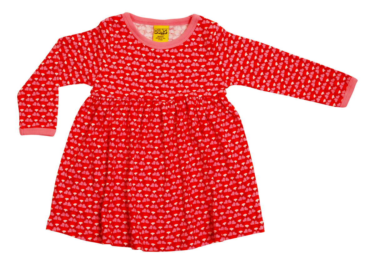 Duns Sweden - Longsleeve Gatherdress Mini Radish Cerise