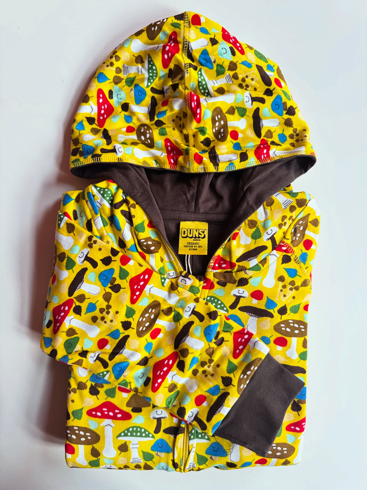 Duns Sweden - Onesie - Hooded Suit Mushrooms Yellow
