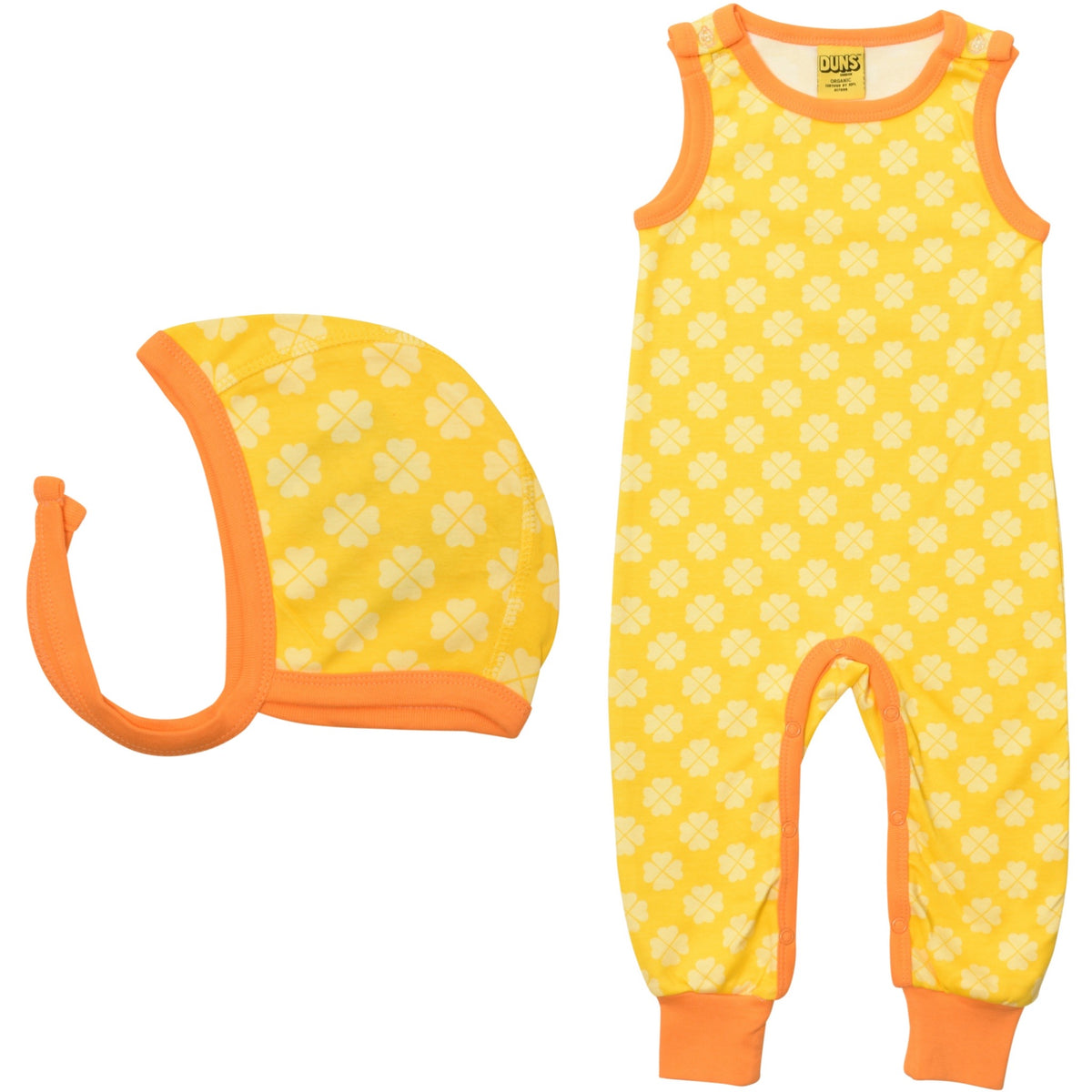 Duns Sweden - SET C Dungarees + Babycap Clover Dandelion Yellow