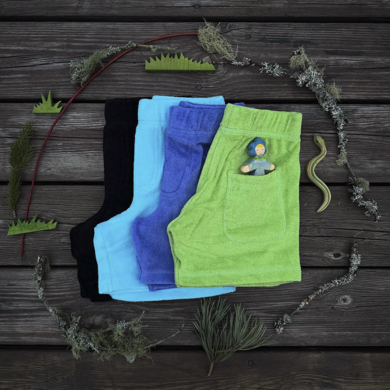 Duns Sweden Shorts Terry Korte Broek Badstof Jade Lime Green