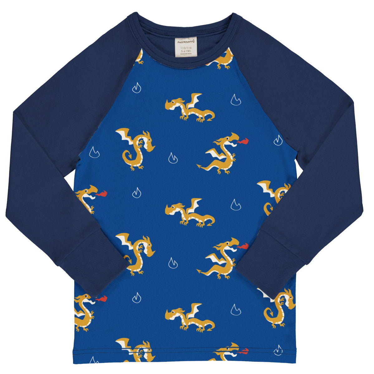 Maxomorra - Top LS Raglan Dragon - Draak