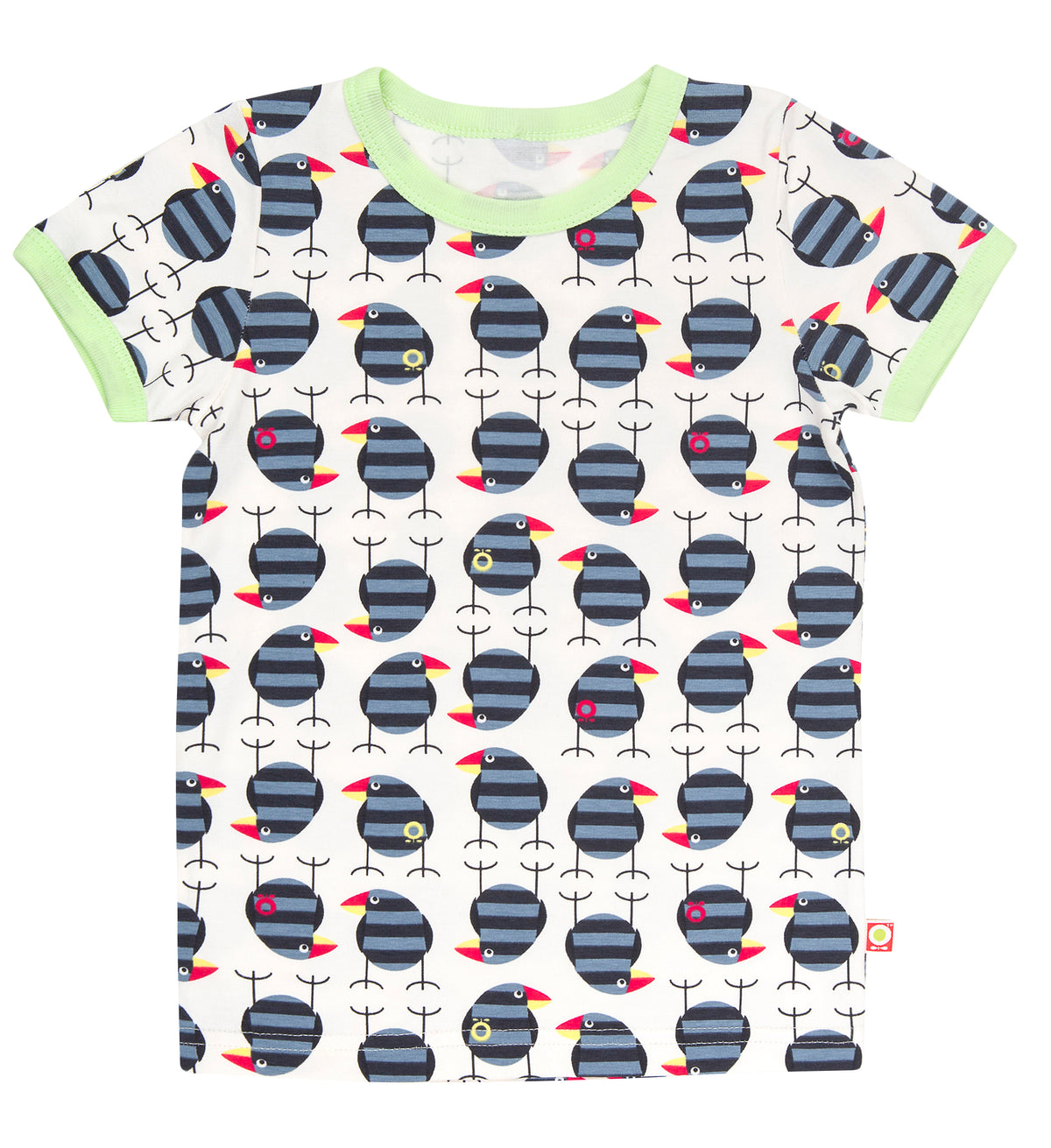 Katvig - T-Shirt Colourful Birdy White - T-shirt Kleurrijke Vogeltjes Wit