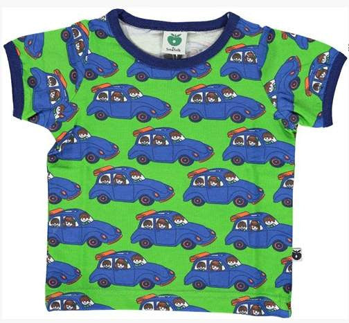 Smafolk - BABY T-Shirt Cars - Green shirt blue cars