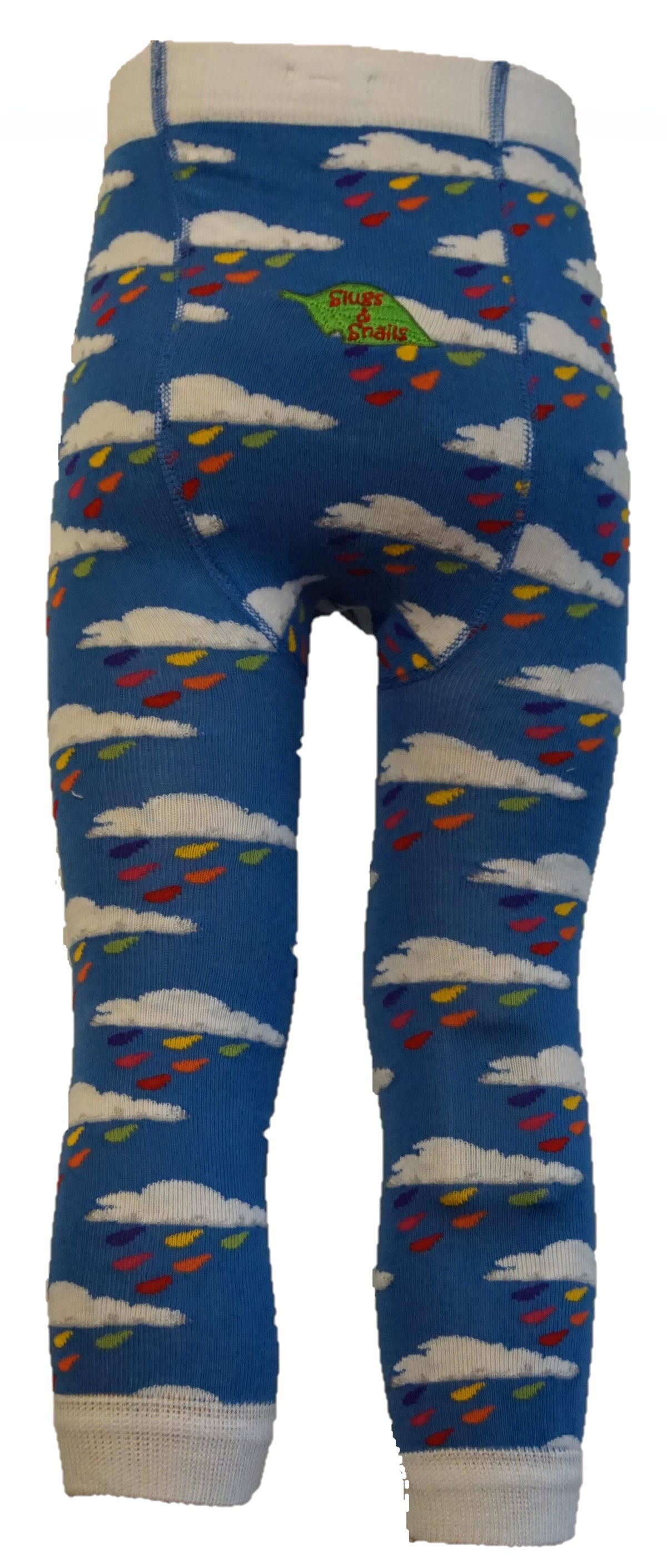 Slugs and Snails - Footless Tights Blue Drop - Footless Tights/Leggings Blue Clouds Rain Drops