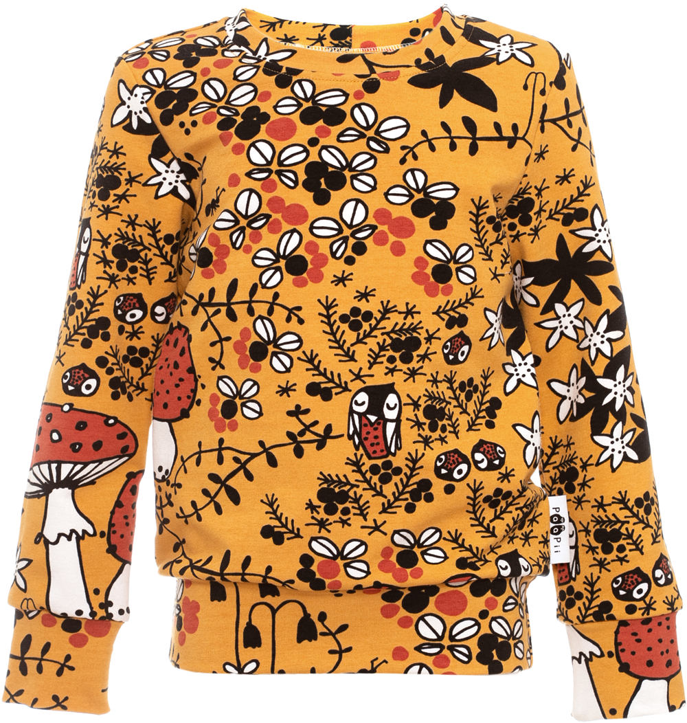 PaaPii - Alpi Sweatshirt Moss Path Ocre - Autumn Forest Sweater