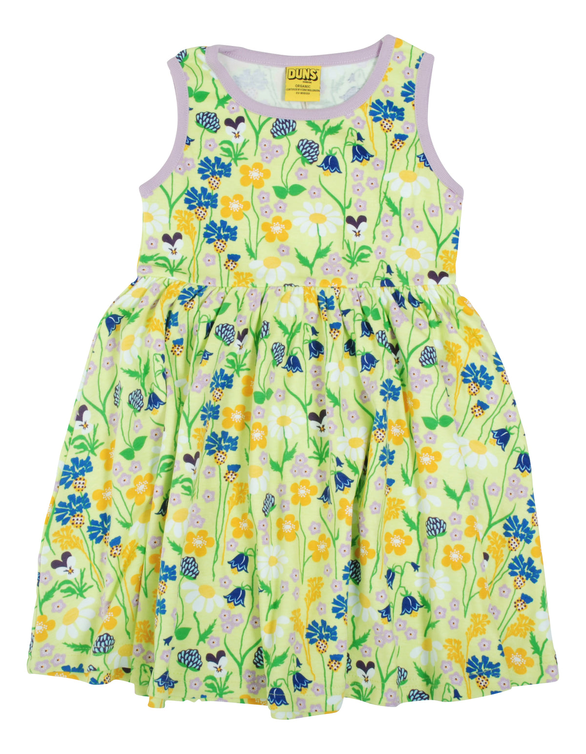 Duns Sweden - Sleeveless Gather Dress Midsummer Flower Green - Zwierjurk Midzomerbloemen Groen