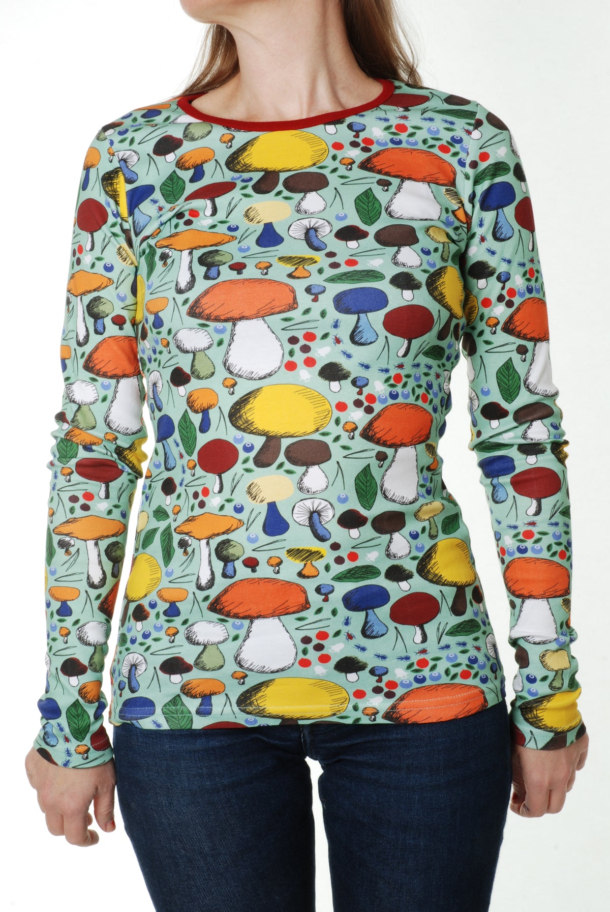 Duns Sweden - ADULT Longsleeve Mushroom Forest Jade - Mushrooms