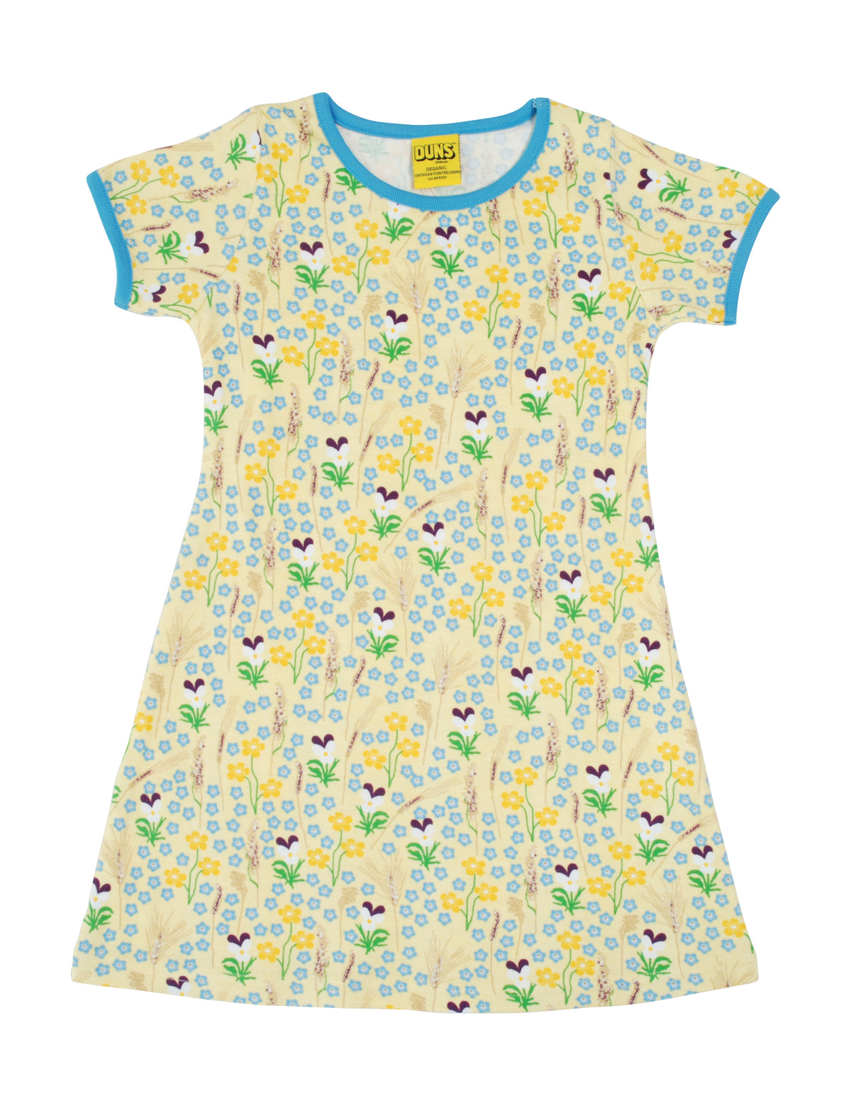 Duns Sweden - Shortsleeve Dress Meadow Yellow - Dress Meadow Flowers Soft Yellow