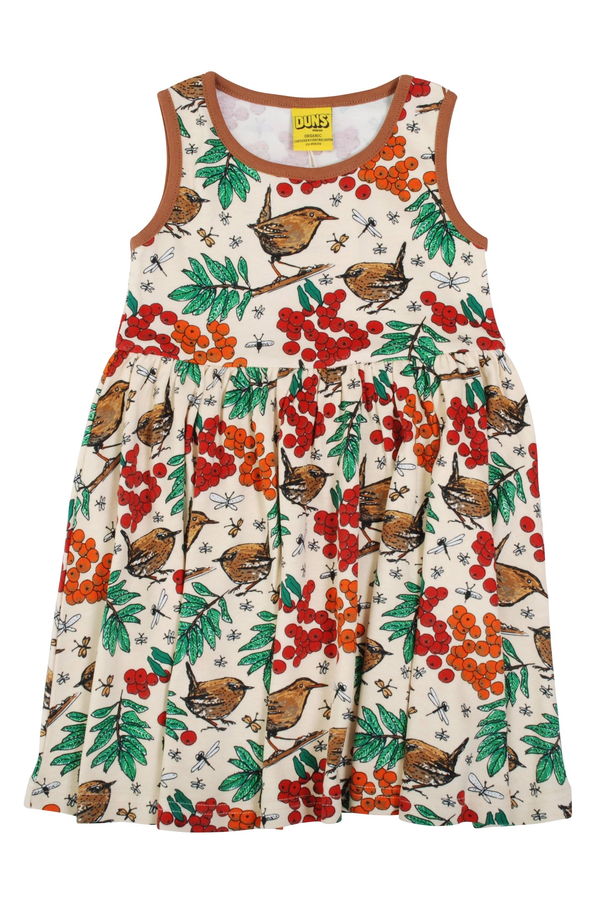 Duns Sweden - Sleeveless Gather Dress Rowanberry Pearl - Rowanberry Swing Dress