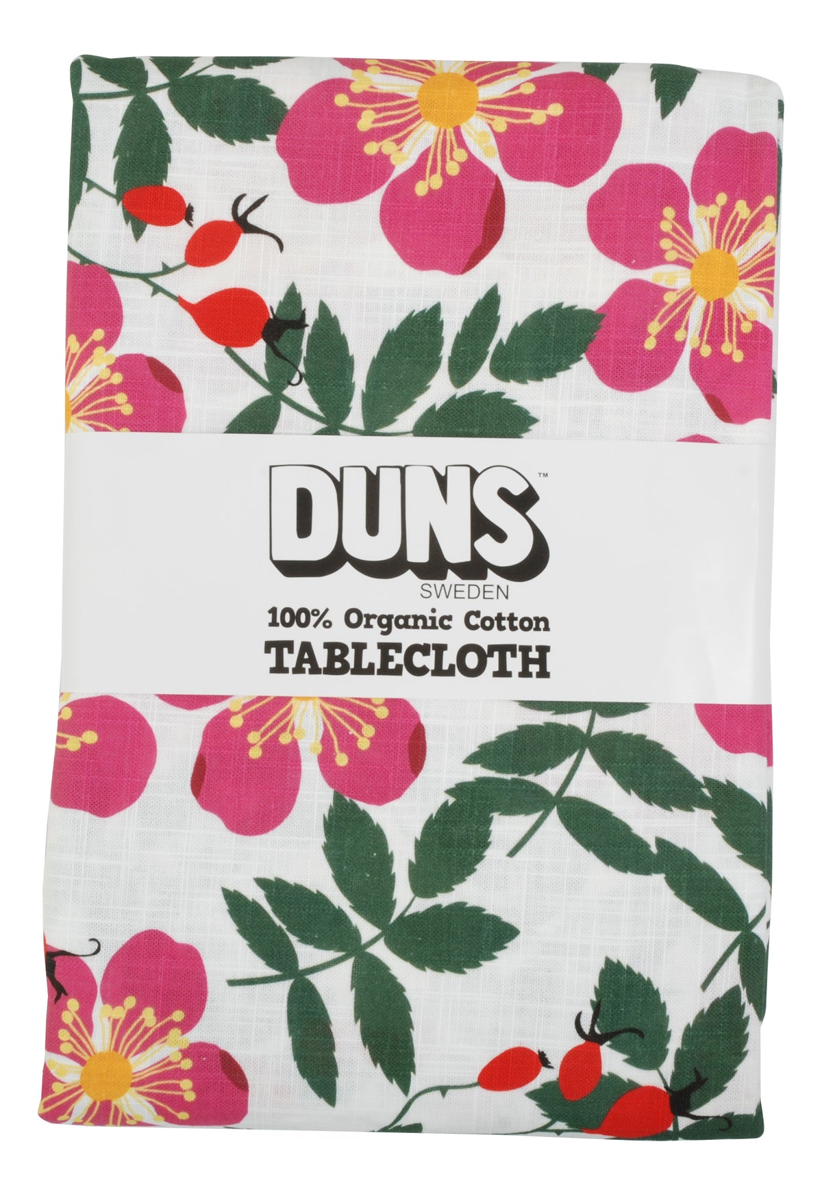 Duns Sweden Tablecloth Linen Rosehip Geranium - Linen Tablecloth Rosehips Pink