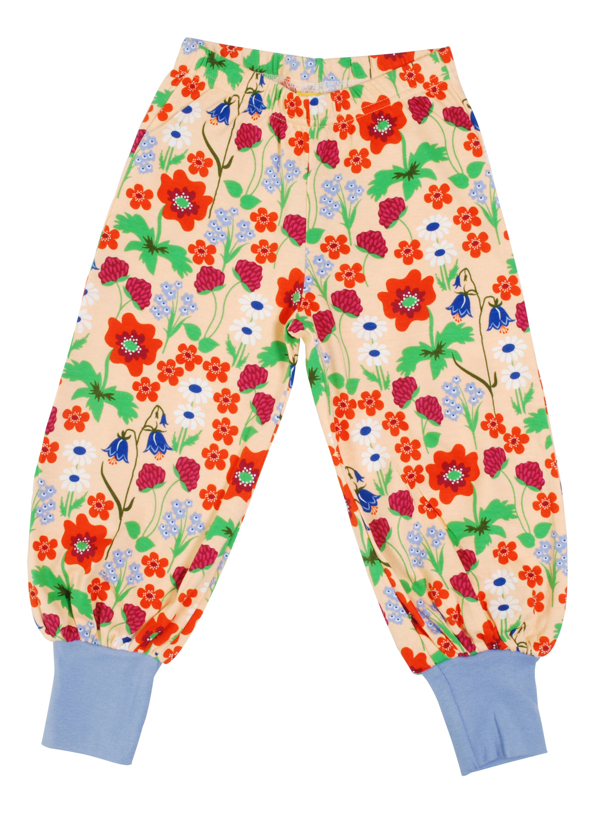 Duns Sweden - Baggy Pants - Long Puff Trousers Summer Flower Bleached Apricot