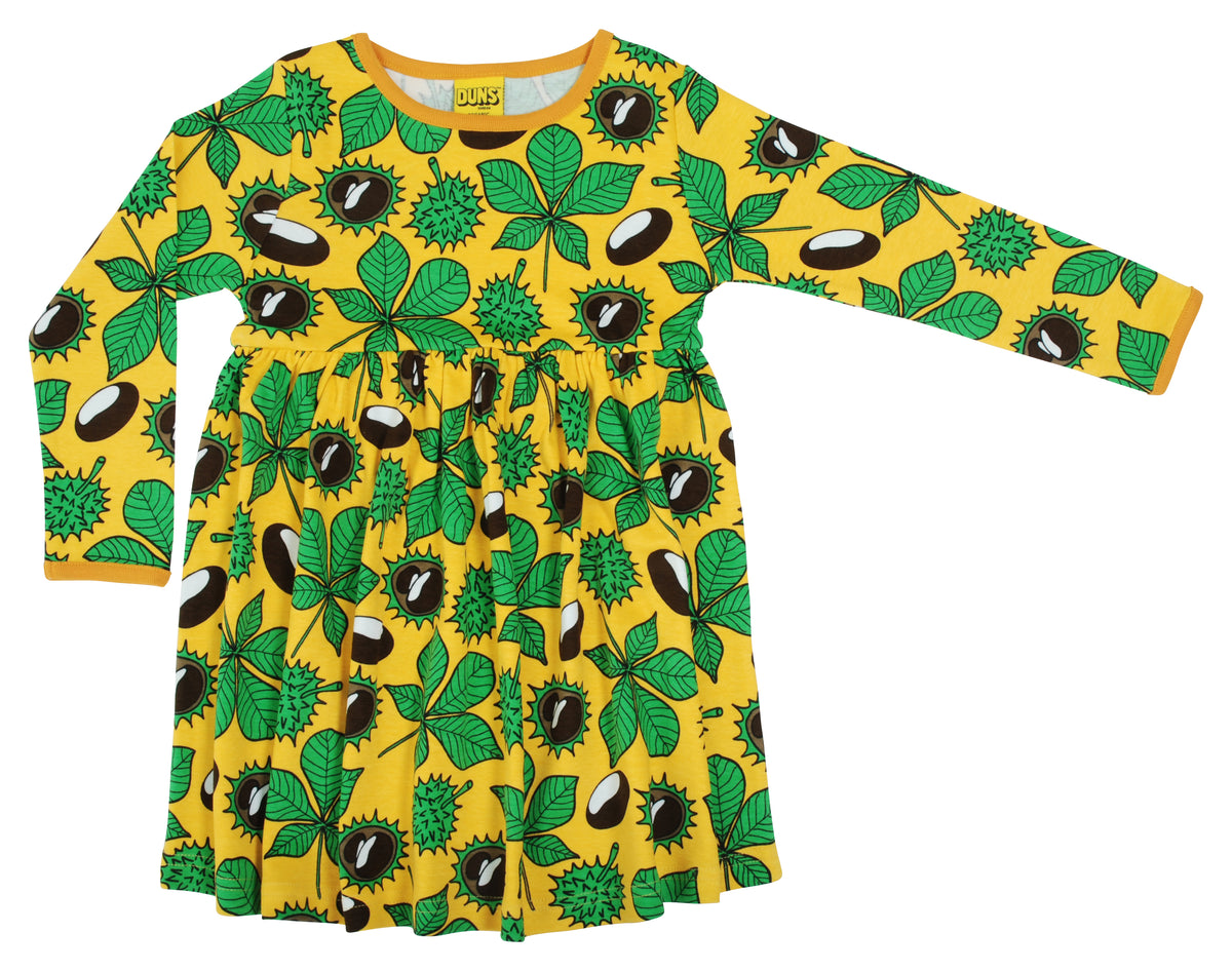 Duns Sweden - Longsleeve Gather Dress Chestnut Yellow - Long Sleeve Gather Dress Chestnut Yellow