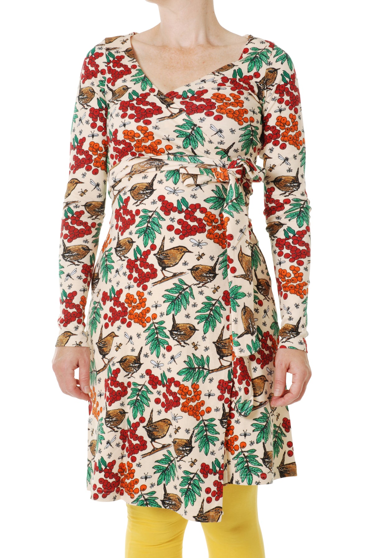 Duns Sweden 성인용 롱슬리브 랩 드레스 로완베리 펄