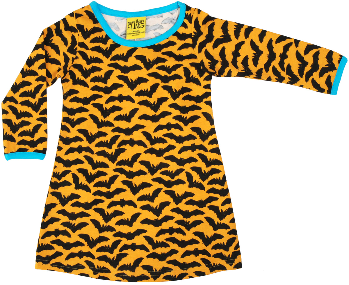 More Than A Fling - Longsleeve Dress Bats Mustard