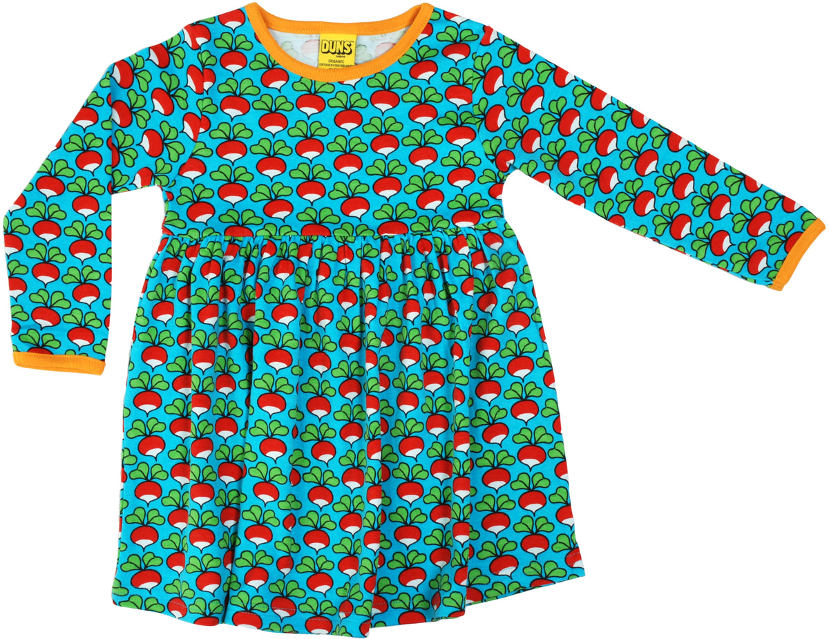 Duns Sweden - Longsleeve Gather Dress/Swiss Dress Radish Turquoise