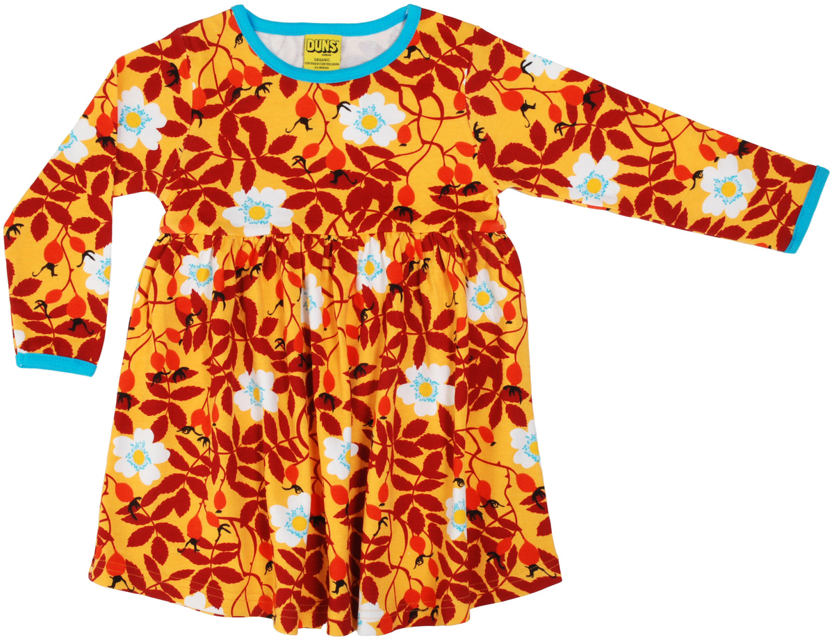 Duns Sweden - Longsleeve Gather Dress / Swinging Dress Rosehip Mustard