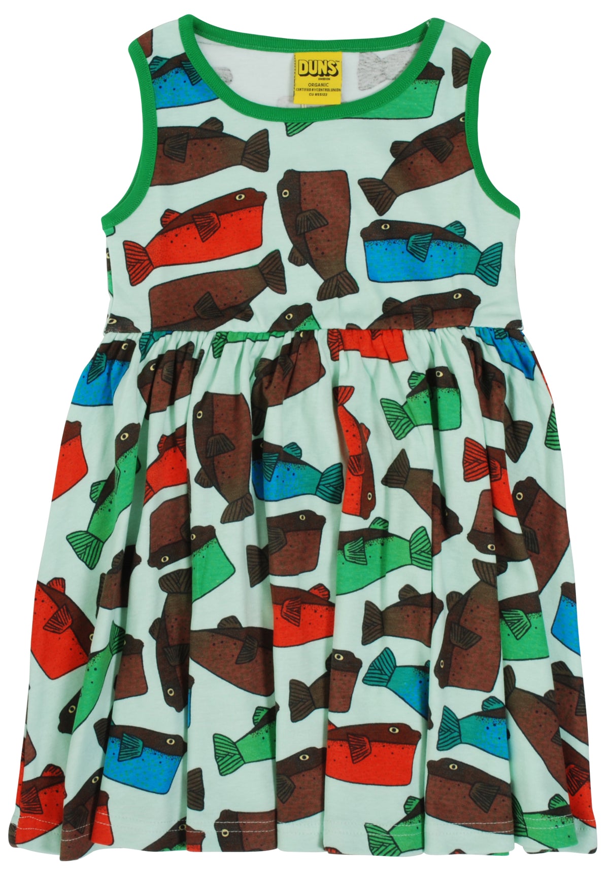 Duns Sweden - Sleeveless Gather Dress Fugo Blue - Swing Dress Puffer Fish Blue