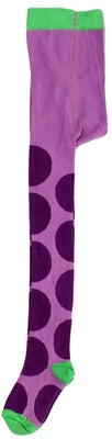 Duns Sweden Tights Lila Purple Dots Green Toe - Lila Maillot Purple Dots