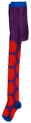 Duns Sweden Tights Purple/Red Dots Blue Toe - Purple Tights Red Dots