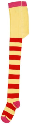 Duns Sweden Tights Red/Light Yellow Pink Toe - Red/Yellow striped tights