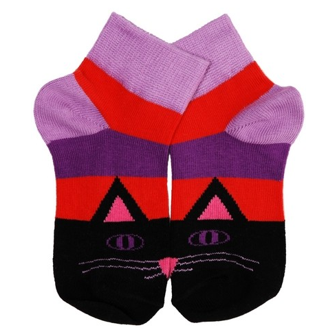 Duns Sweden Socks Purple/Red Cat - Purple Cat