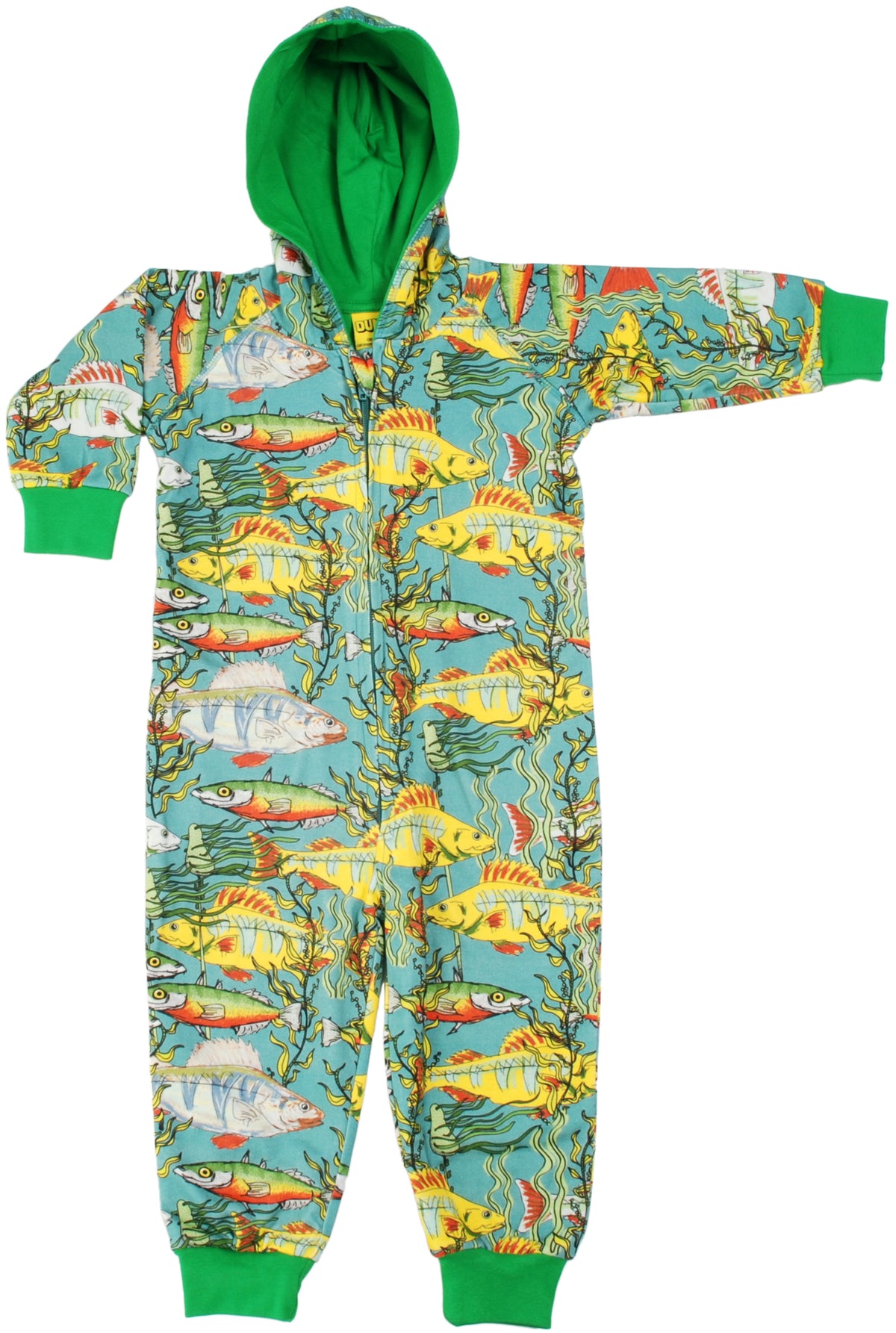 Duns Sweden - Onesie Seaweed Teal Blue Hooded Suit Pisces