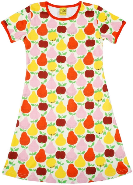 Duns Sweden - Shortsleeve Dress Fruits Yellow - Dress Apples Pears Yellow