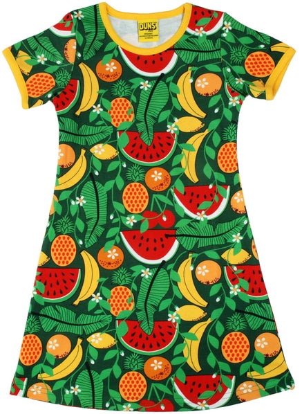 Duns Sweden - Shortsleeve Dress Tropical Swamp - Dress Tropical Fruit Green