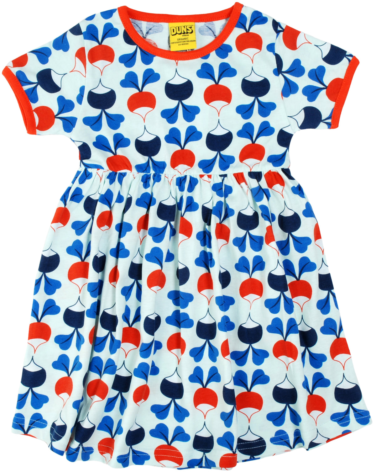 Duns Sweden - Shortsleeve Gather Dress/Swiss Dress Radish Blue/Red