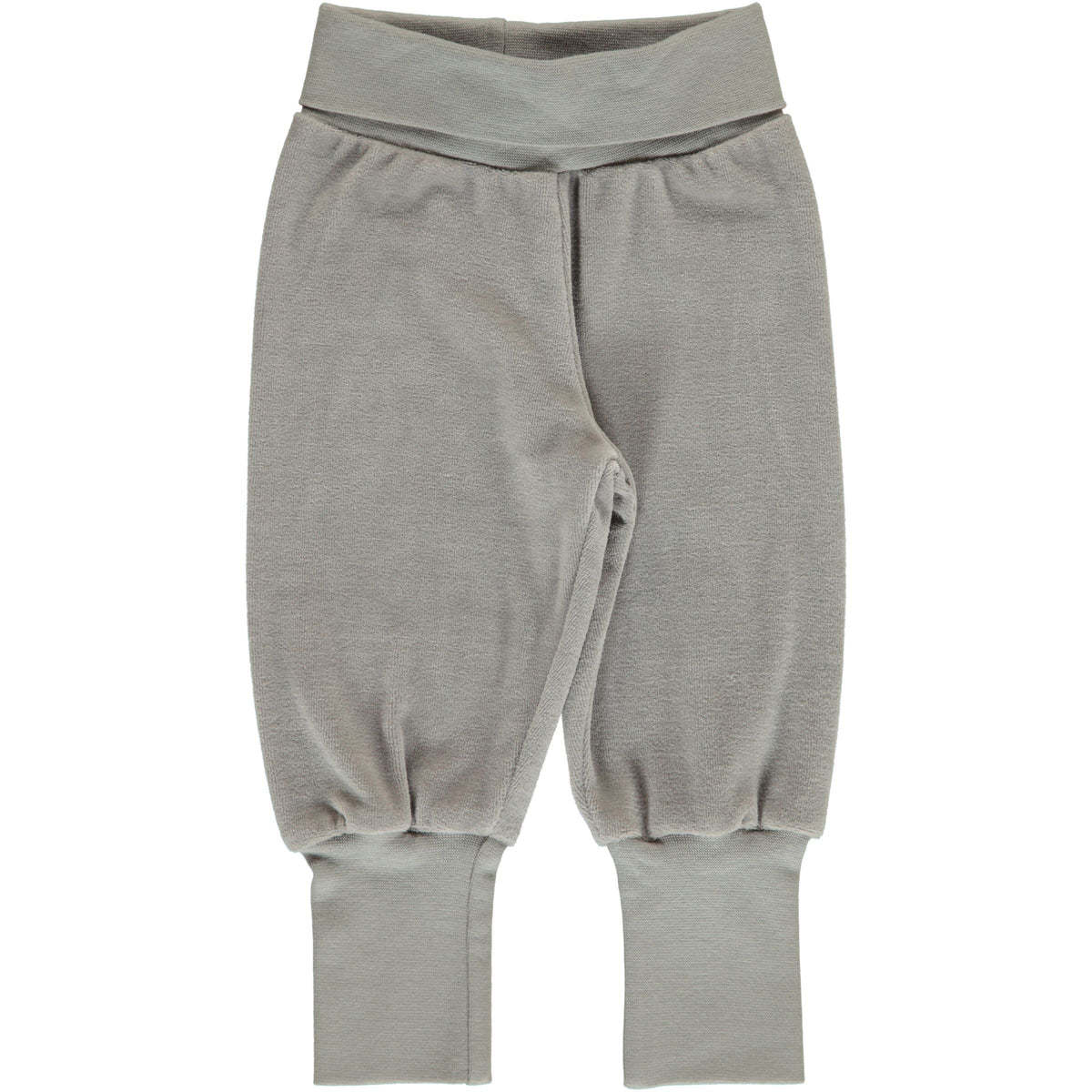 Maxomorra - Pants Rib Velours Dusty Grey - Velours pants Misty Grey