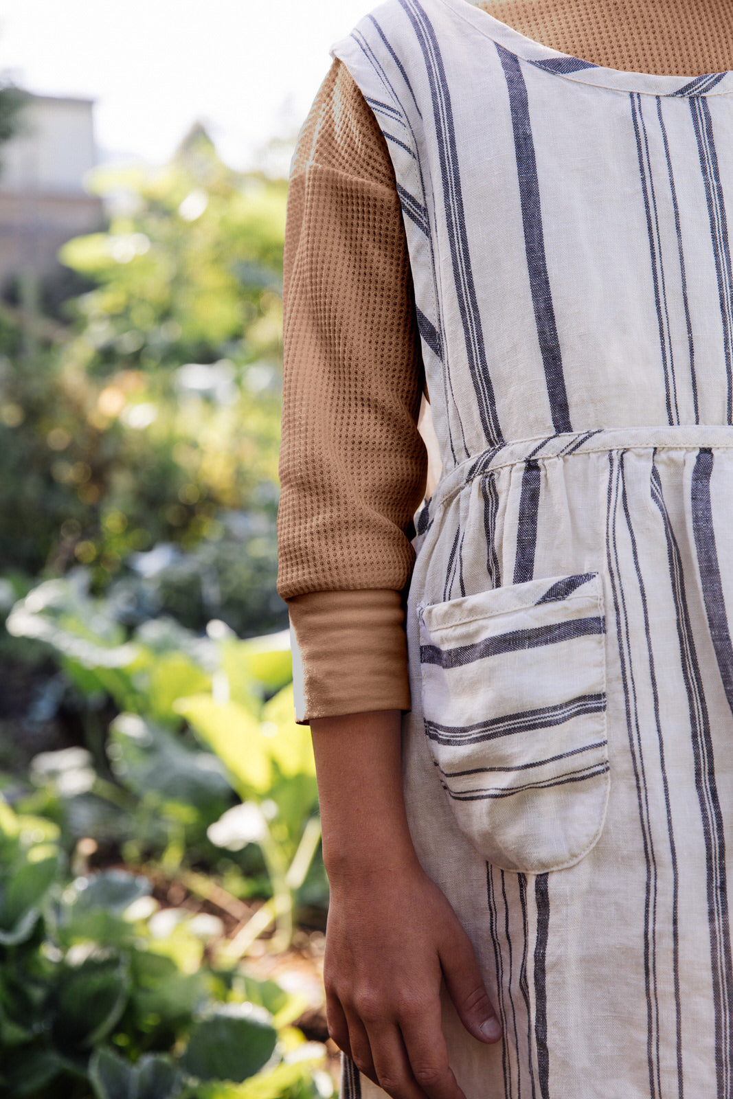 Matona Nora Pinafore Dress Sienna - Linnen Jurk Bruin