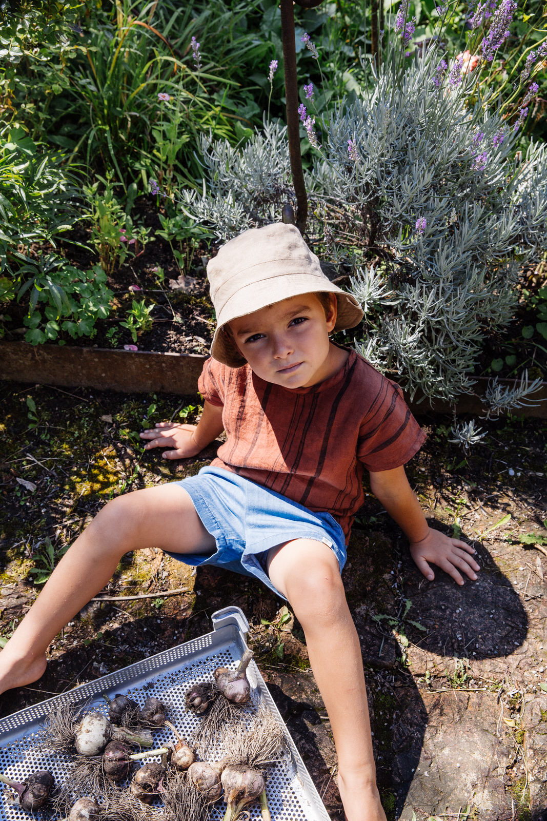 Matona Arlo T-Shirt Sienna Striped - Linen Shirt Striped
