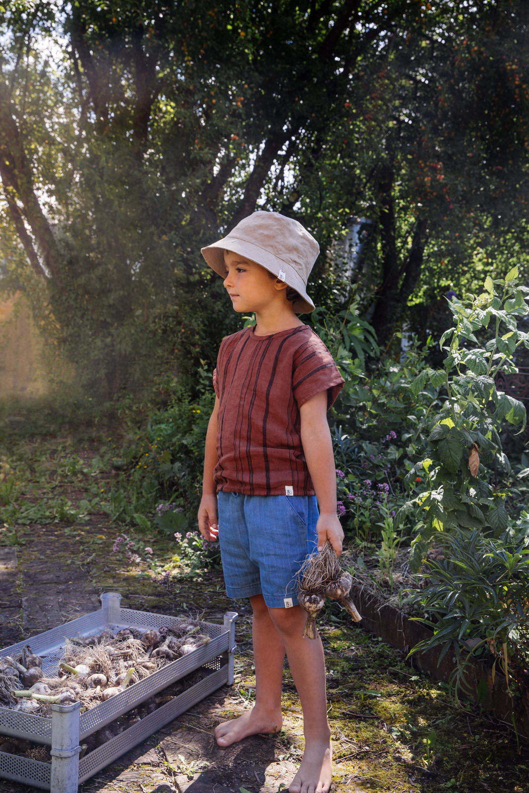 Matona Arlo T-Shirt Sienna Striped - Linen Shirt Striped