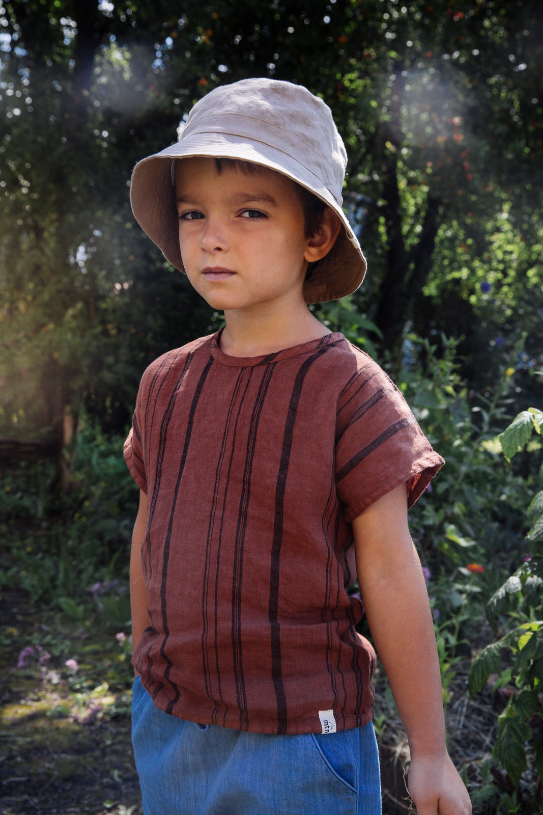 Matona Arlo T-Shirt Sienna Striped - Linen Shirt Striped