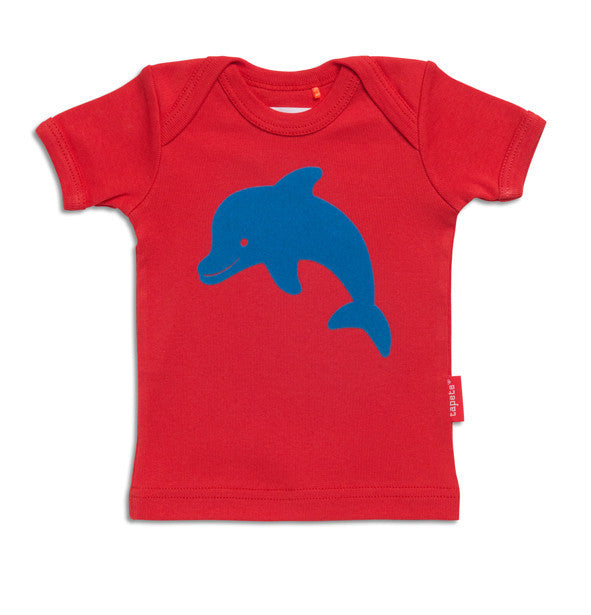 Tapete T-Shirt BABY Flipper Red - Blue Dolphin