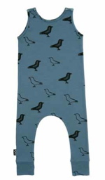 Moi - Jumpsuit Sleeveless Birdy Livid Blue - Summer Suit Sleeveless Crows Blue