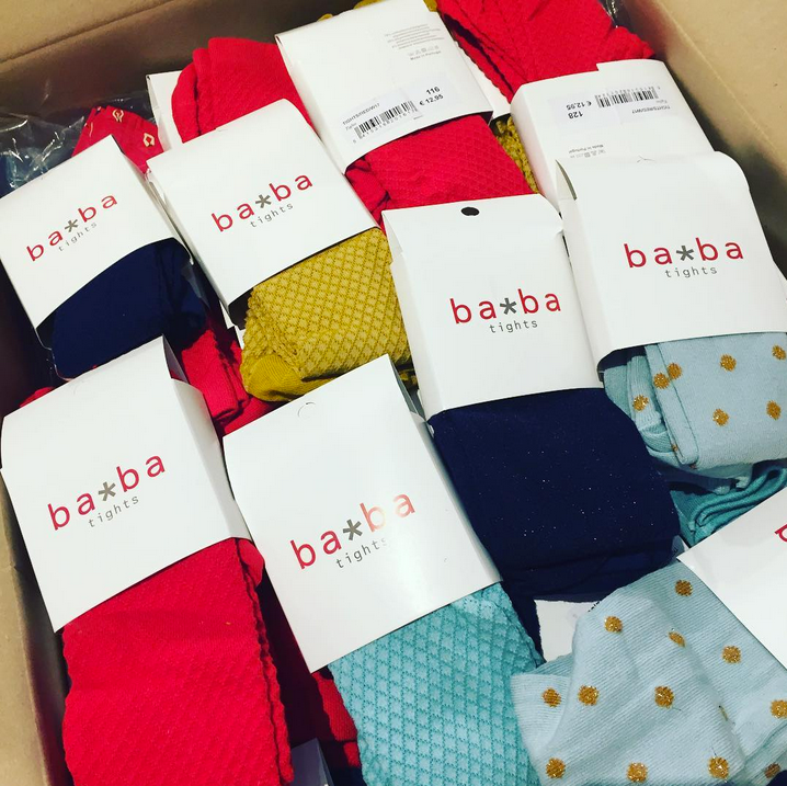 Baba Kidswear Tights Golden Dots Blue - Light Blue Tights Golden Dots