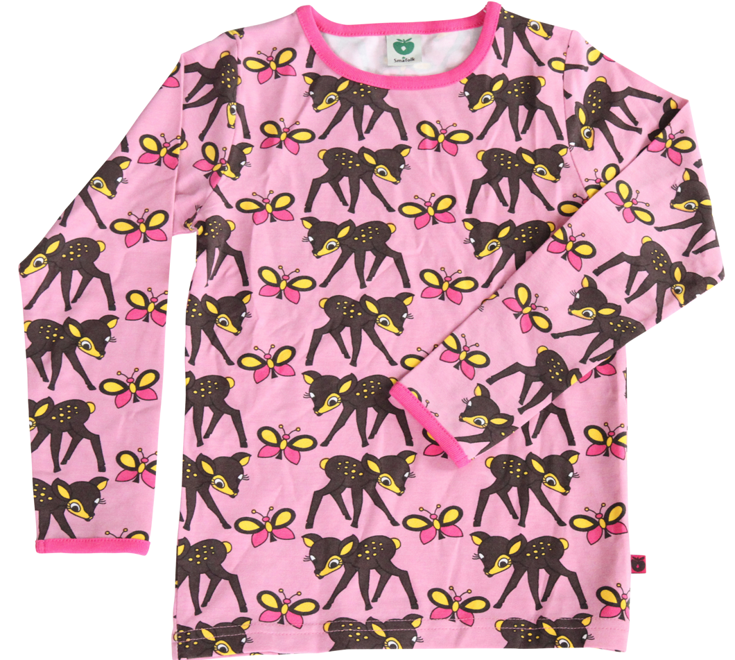 Smafolk - Longsleeve Pink Deer Bambi - 핑크 셔츠 사슴