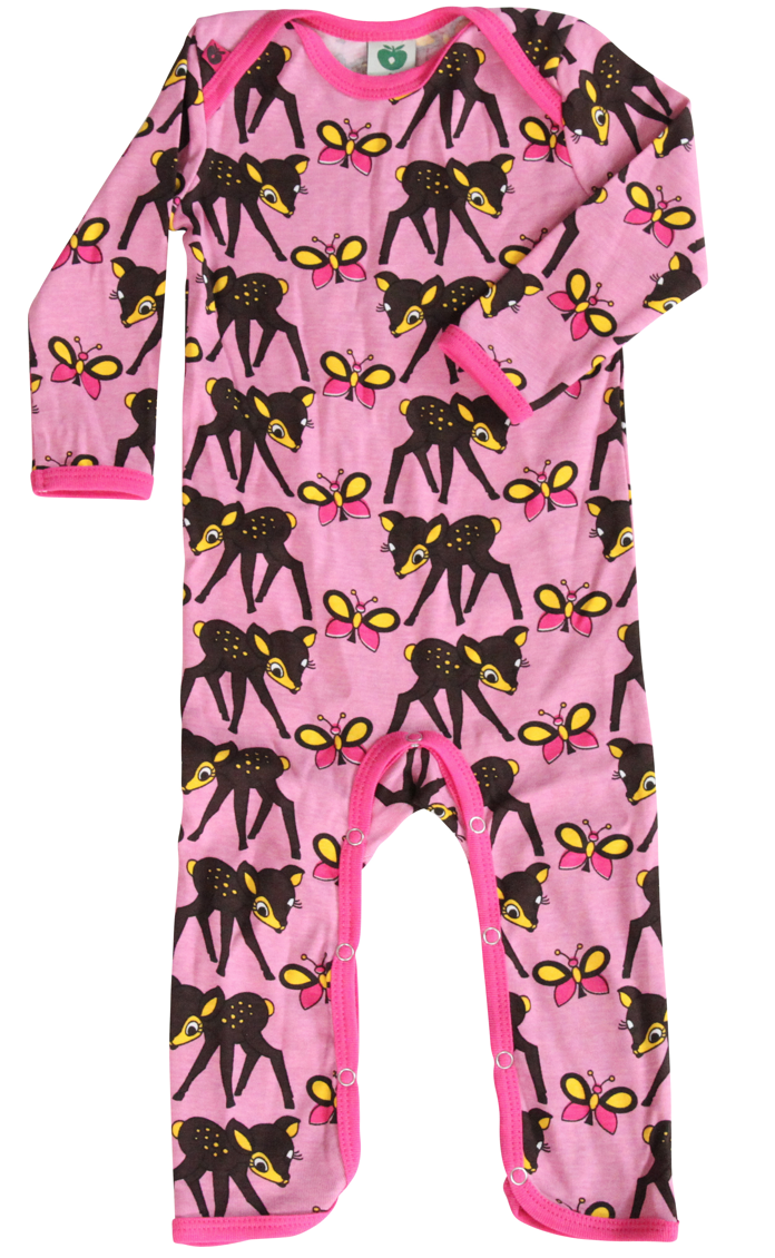 Smafolk - Jumpsuit Pink Deer Bambi - Pink Deer Butterfly
