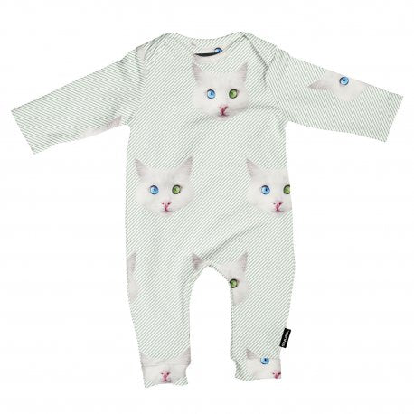 Snurk - Jumpsuit Crazy Cat Eyes - Babypakje Kattenkop