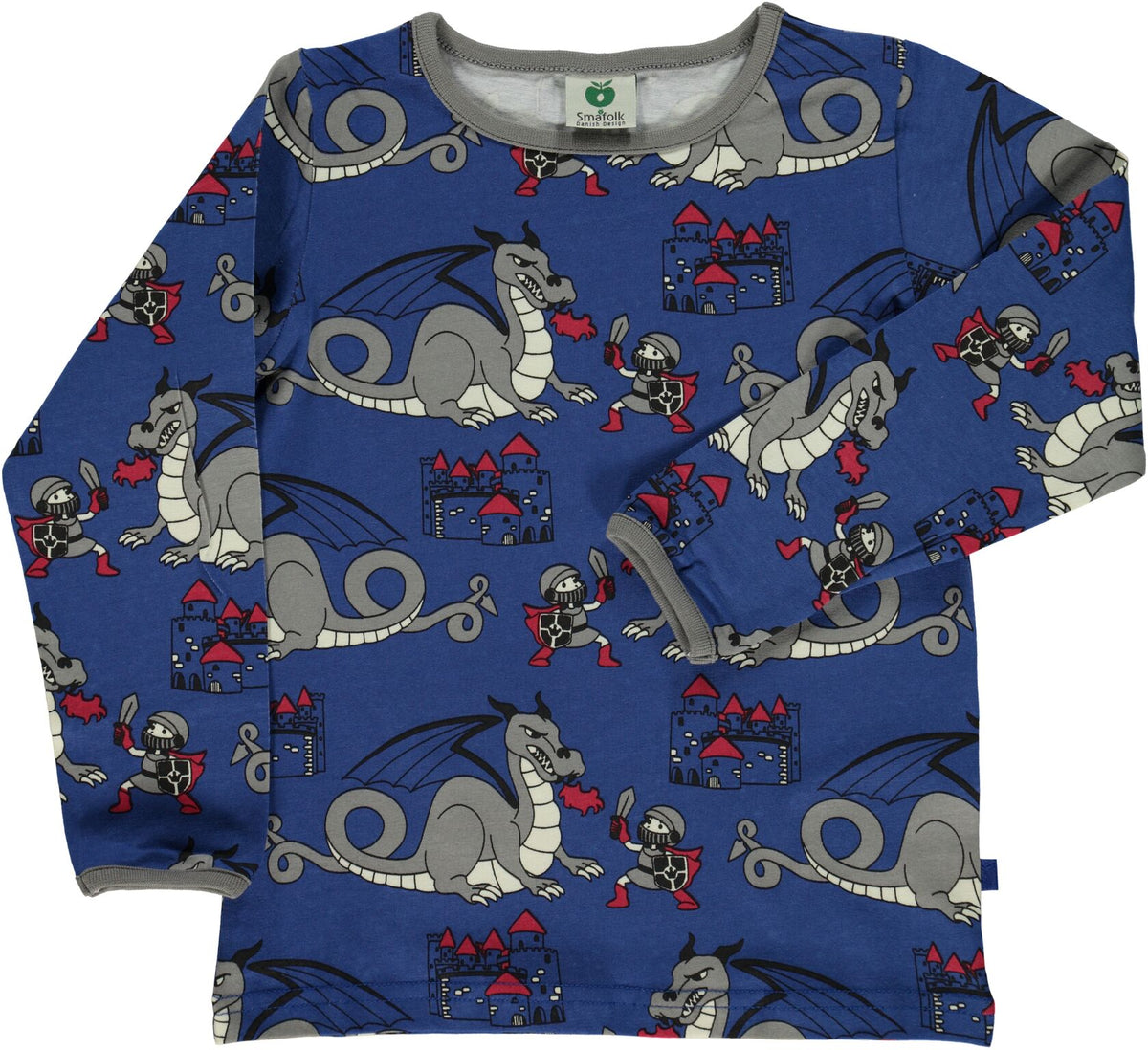 Smafolk Longsleeve Dragon & Castle Blue/Red - Draak & Kasteel Blauw/Rood