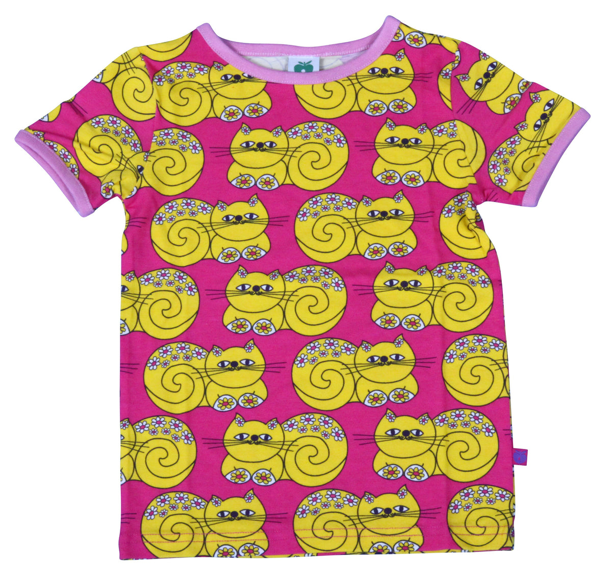 Smafolk - T-Shirt Cats - Pink Shirt Yellow Cats